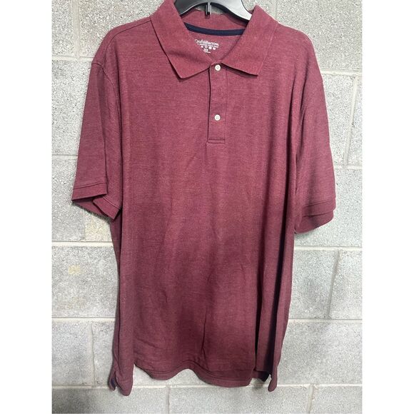 Croft & Barrow Men's Cranberry Polo Short Sleeve Shirt 2XB - Picture 1 of 3